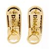 Image 4 : QUALITY Di Modolo 18K Yellow Gold 1.90 ctw Sapphire Diamond Huggie Cuff Earrings