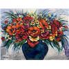 Image 1 : Flowers In A Blue Vase By Yana Rafael