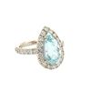 Image 1 : 2.50 ctw Aquamarine & Diamond Ring - 14KT White Gold