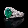 Image 2 : 2.27 ctw Emerald and 0.35 ctw Diamond Platinum Ring