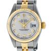 Image 2 : Rolex Ladies Two Tone 18K Quickset Sapphire Silver Diamond Datejust Wristwatch