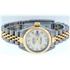 Image 3 : Rolex Ladies Two Tone 18K Quickset Sapphire Silver Diamond Datejust Wristwatch