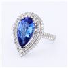 Image 2 : 3.56 ctw Tanzanite and 0.70 ctw Diamond 18K White Gold Ring