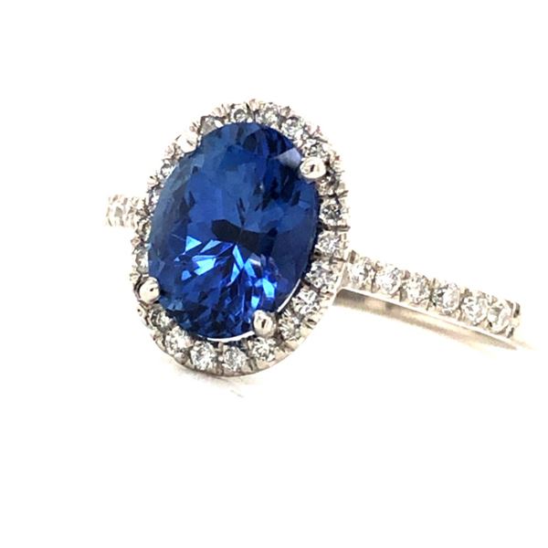 GIA Certified Blue Sapphire and Diamond Ring PLT