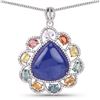 Image 1 : Tanzanite & Diamond Pendant - Fancy Sapphire Frame