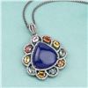 Image 2 : Tanzanite & Diamond Pendant - Fancy Sapphire Frame