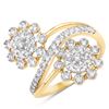 Image 3 : Floral Diamond Bypass Ring -14k