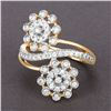 Image 4 : Floral Diamond Bypass Ring -14k