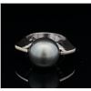 Image 1 : Modern Tahitian Pearl & Diamond Ring
