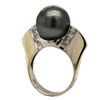Image 3 : Modern Tahitian Pearl & Diamond Ring