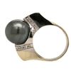 Image 4 : Modern Tahitian Pearl & Diamond Ring