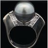 Image 5 : Modern Tahitian Pearl & Diamond Ring