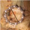 Image 1 : Vintage Diamond & Pearl Circle Pin