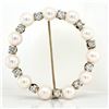 Image 3 : Vintage Diamond & Pearl Circle Pin
