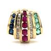 Image 1 : Ruby Emerald Sapphire & Diamond Slide Pendant