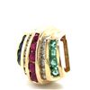 Image 3 : Ruby Emerald Sapphire & Diamond Slide Pendant