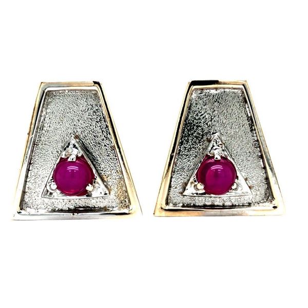 Cufflinks - Star Ruby Mid Century Vintage - 14kt