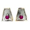 Image 1 : Cufflinks - Star Ruby Mid Century Vintage - 14kt