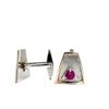 Image 2 : Cufflinks - Star Ruby Mid Century Vintage - 14kt