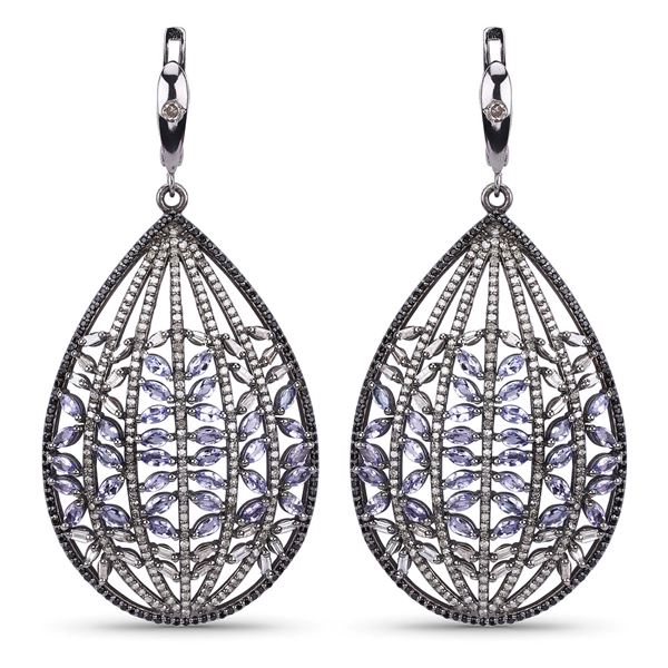 Tanzanite and Diamond Statement Earrings