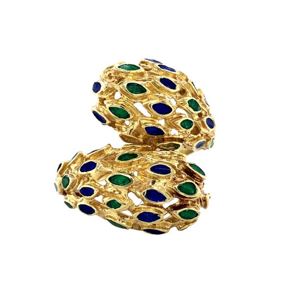 Signed Mid Century Enamel Ring