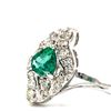 Image 1 : Emerald & Diamond Ring - Nice Color