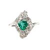 Image 2 : Emerald & Diamond Ring - Nice Color
