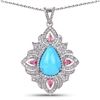 Image 1 : Turquoise & Diamond Pendant Necklace