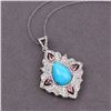 Image 2 : Turquoise & Diamond Pendant Necklace
