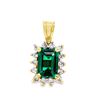 Image 1 : Diamond and Emerald Cut Green Stone Pendant