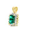 Image 2 : Diamond and Emerald Cut Green Stone Pendant