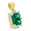 Image 3 : Diamond and Emerald Cut Green Stone Pendant