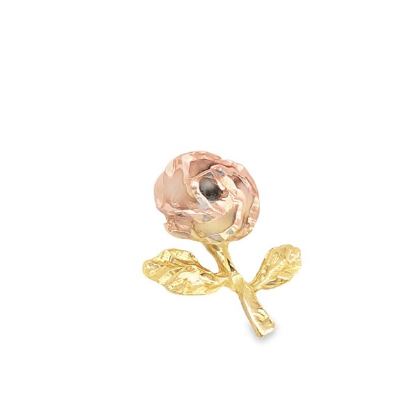 Vintage 14K Gold Rose Pendant Charm
