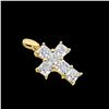 Image 2 : 14k Princess Cut CZ Cross Pendant