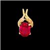 Image 1 : 10k Yellow Gold Oval Cut Ruby Pendant
