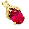 Image 4 : 10k Yellow Gold Oval Cut Ruby Pendant