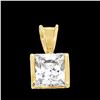 Image 2 : 14k Princess Cut CZ Pendant