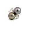 Image 1 : Tahitian Pearl & Pear Cut Diamond Ring