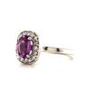 Image 2 : Unheated Pink Sapphire & Diamond Halo Ring