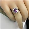 Image 5 : Unheated Pink Sapphire & Diamond Halo Ring