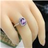 Image 6 : Unheated Pink Sapphire & Diamond Halo Ring