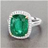 Image 2 : Certified Emerald Diamond Ring