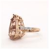 Image 4 : Teardrop Morganite Ring with Diamond Shoulders