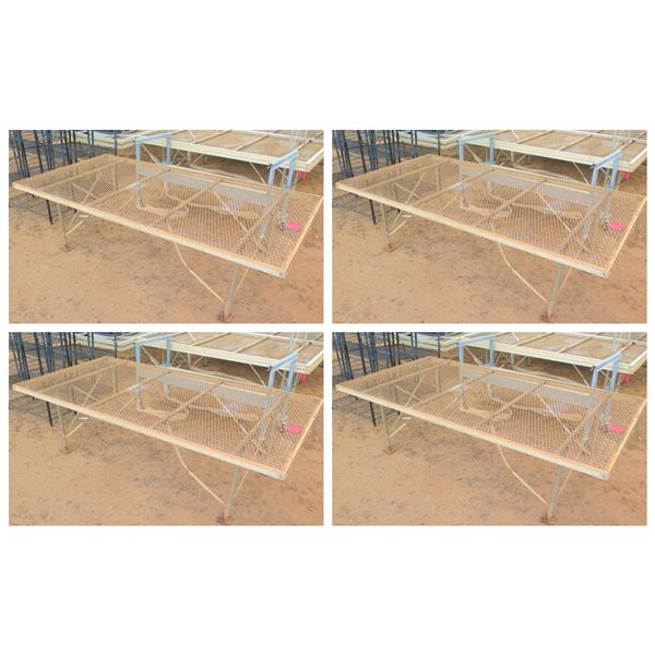 Qty 4 Wire Greenhouse Growing Tables 97"L x 49"W x 29"H (2 are in bad shape - see pictures)