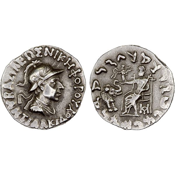 BACTRIA: Antialkides, ca. 115-95 BC, AR drachm (2.39g), VF