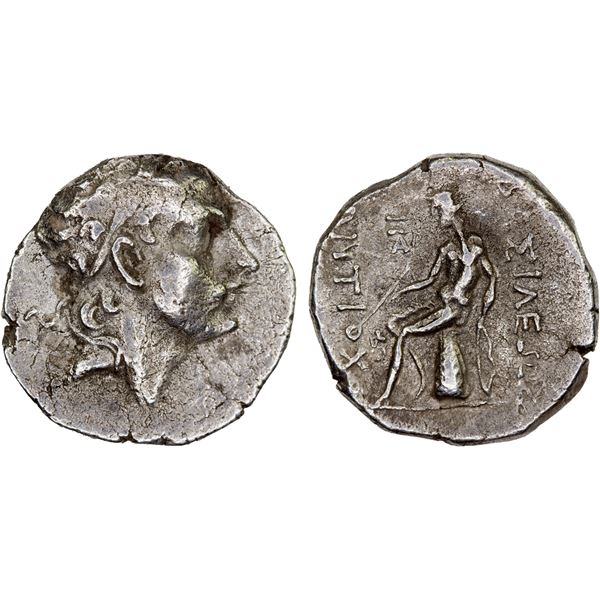 SELEUKID KINGDOM: Antiochos IV Epiphanes, 175-164 BC, AR drachm (3.97g), XAR Mint, VF