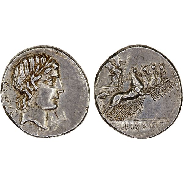 ROMAN REPUBLIC: C. Vibius Pansa, AR denarius (4.10g), Rome, 90 BC, VF-XF