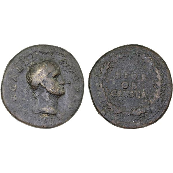 ROMAN EMPIRE: Galba, 68-69 AD, AE sestertius (26.28g), Rome, VG-F