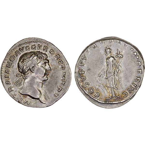 ROMAN EMPIRE: Trajan, 98-117 AD, AR denarius (3.65g), Rome, 103-111 AD, XF