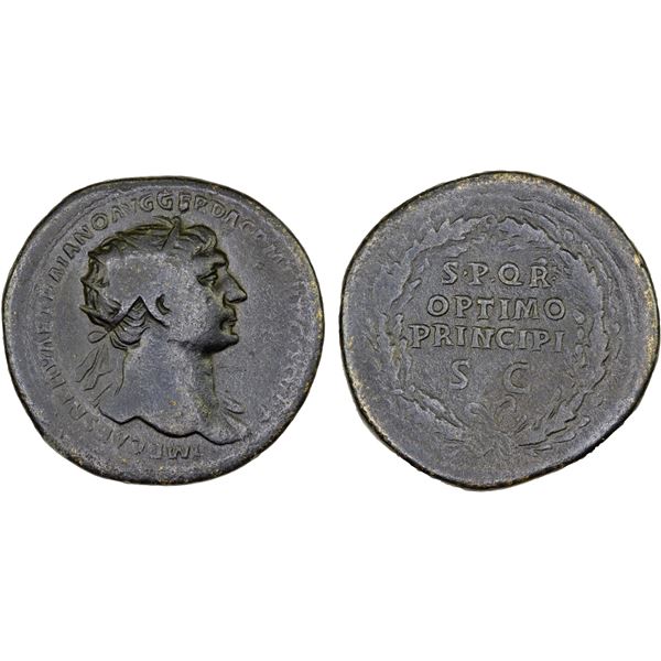 ROMAN EMPIRE: Trajan, 98-117 AD, AE dupondius (14.75g), Rome, 103-111 AD, Fine